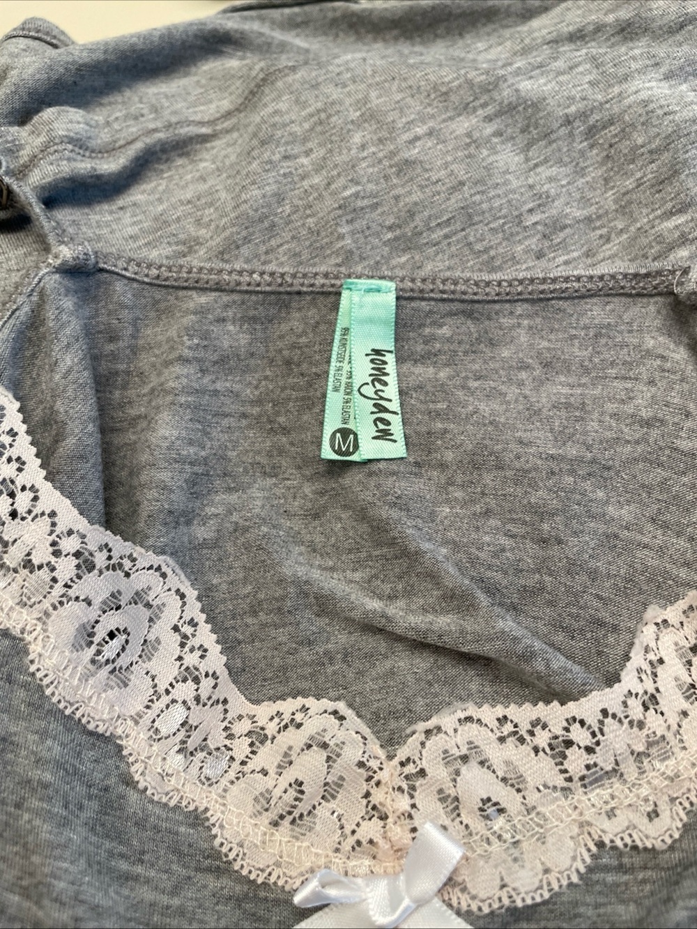 Honeydew Women's Gray & Pink Lace Trim Sleep Tank & Shorts Loungewear Size Med - Picture 10 of 12